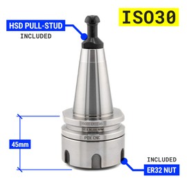 PDX CNC ISO30 ER32 45 Tool holder Collet Chuck Balanced G2.5 30,000 RPM CNC Tool Holder with HSD Pull Stud Milling (2)