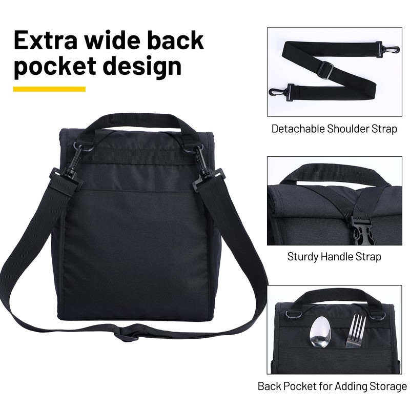 MIER Insulated Lunch Bag Roll Top Lunch Box for Women