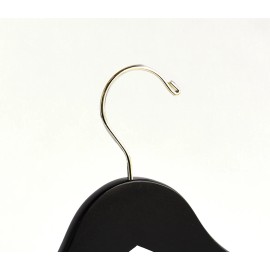 Royal Hangers Adult Matte Black Wooden Top Hanger with Gold Hook (Box of 25)