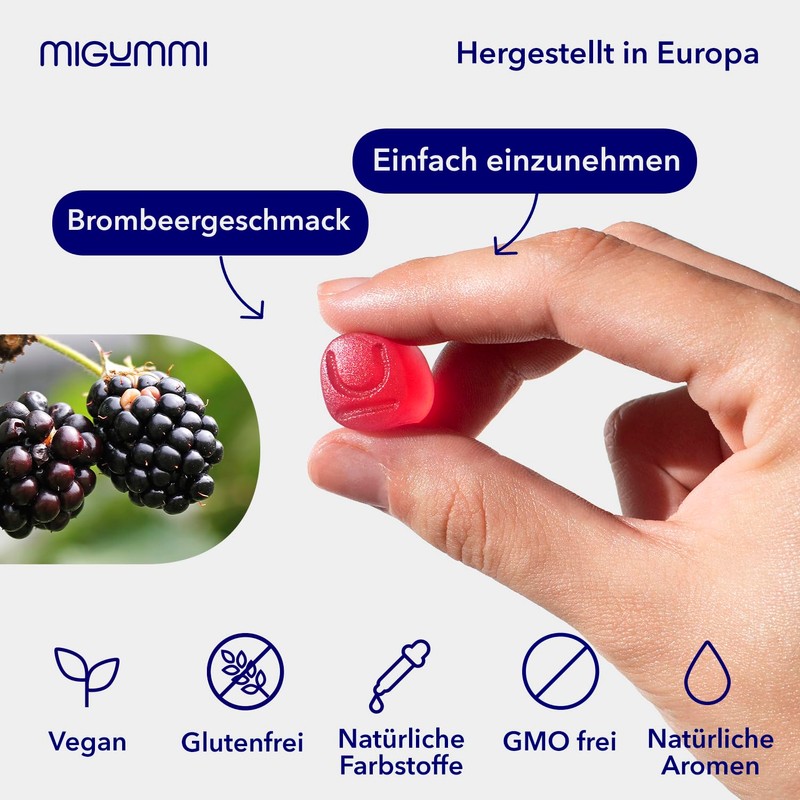 Intestinal Probiotic Gummies | 100 Gummies with Natural Blackberry Flavour