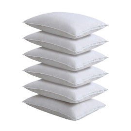 FRESH IDEAS Cotton Pillow Protectors with Zippered Closures, King, 6-Pack