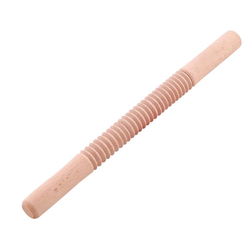 Hemoton Wooden Rolling Pin Cutter Non-Stick Textured Roller Stick for