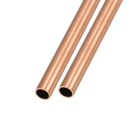 METALLIXITY Copper Tube Copper Hose Copper Tube 10mm OD x 1mm T x 300mm L 2pcs Straight Tube for Furniture Machinery DIY Handicrafts