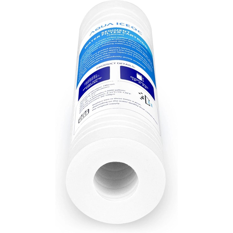 AQUAICEOC 10" x 2.5" 1 Micron Grooved Household Sediment Water