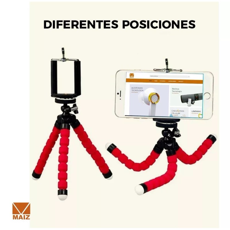 Maíz Oferta Tripie Soporte P/celular Con Abrazadera Mayoreo 10pz