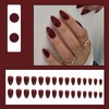 Rchovsam Medium Almonds Press on Nails Solid Red False Nails