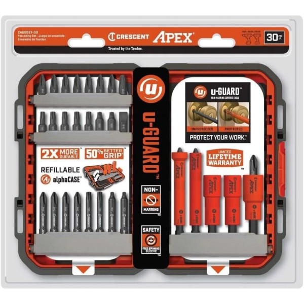 Crescent CAUGSET-30 u-GUARD 1/4-in x Set Set Impact Driver Bit