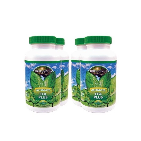 Ultimate EFA Plus 90 Softgels 4 Bottles Youngevity Fish Oil