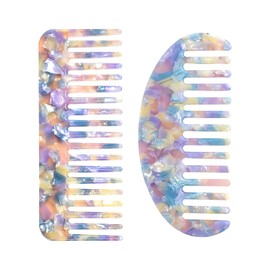 APOMOONS Pack of 2 Natural Curls, Antistatic Curls Comb for Curls, Coarse Comb Men and Women, Colourful Coarse Teeth Hair Comb, Coarse Zinc for Curls and Long Hair