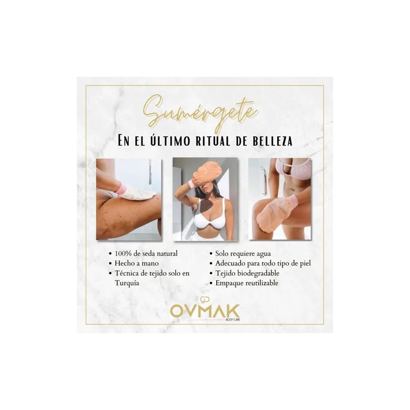 Guante Exfoliante Facial Ovmak De Seda De Capullo Crudo