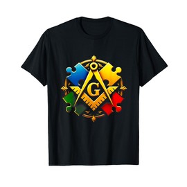 Autism Awareness Freemason Masonic Lodge Mason Puzzle T-Shirt
