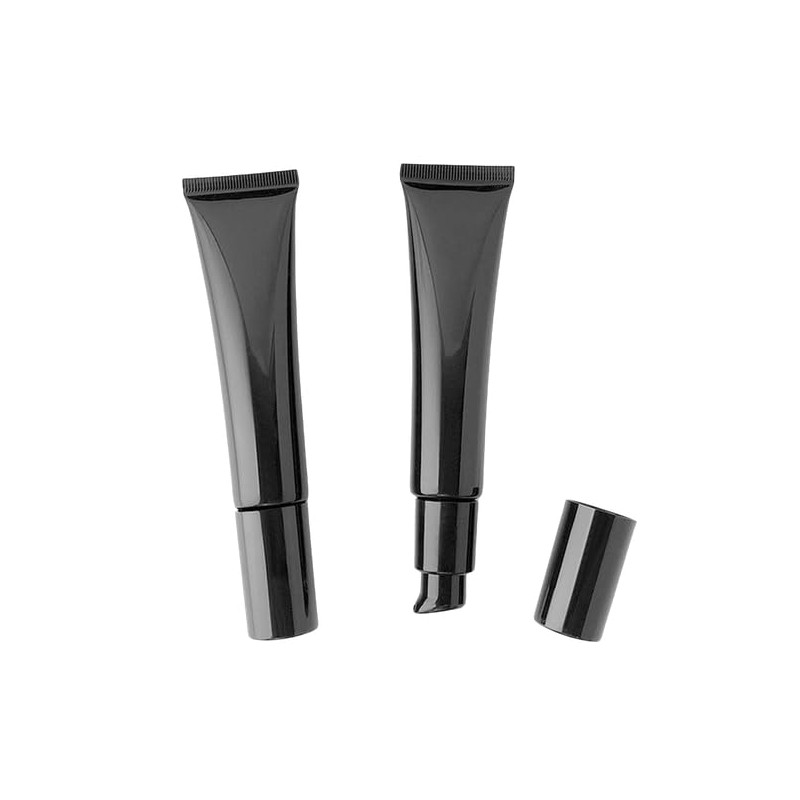 3PCS 40ML/1.3OZ Black Airless Pump Bottles Refillable Travel Cosmetic Tube