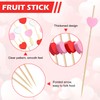 FUGUIR 100 Pcs Heart Cocktail Picks 4.7 Inch Long Red