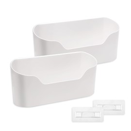 2pcs Adhesive Cabinet Door Storage Box, Versatile Cabinet Door Organizer with Adhesive Stickers Spacious Storage Organizer Bins Decorative Bin Holder Organizer for Kitchen Bathroom Living Room