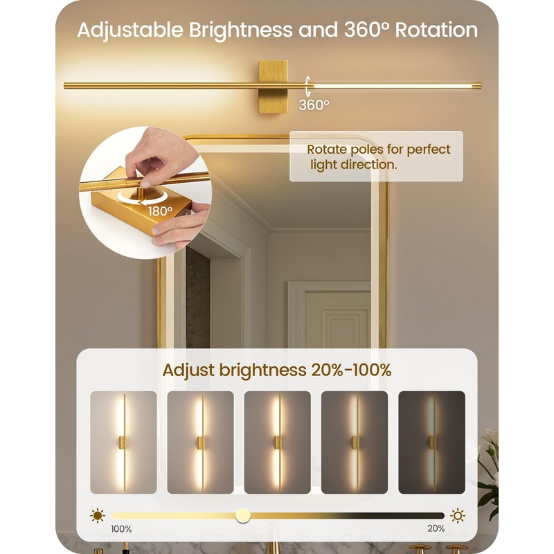 GOEBLESON 39.4" Wireless Battery Operated Wall Sconces Set of 2,