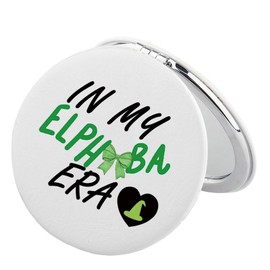 BEKECH Witch Friendship Matching Compact Mirrors for Best Friends Glinda BFF Elphaba Friends Gifts Musical Theatre Gift (White)