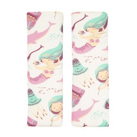 Baby Seat Belt Strap Cover, 2 Pcs Kids Car Seat Belt Cushions Pads, Shoulder Strap Protectors for Girls Boys (Mermaid)
