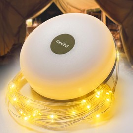 Hiromeco 32.8ft Camping Lights String, 5 LED Lights, Waterproof, USB Charging, Indoor/Outdoor, Modern White+Green, Perfect for Camping, Yard, Hiking, and Emergencies | Hiromeco