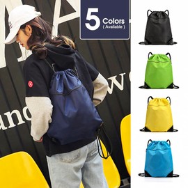 Sonicefit Drawstring Backpack Bag,Waterproof Back Sack Sport Gym Sackpack Bag Basketball Bag,Leisure Hiking Bag Travel Camping Bag Swim Bag with Zip Pocket Shoulder Thick Straps (Navy Blue, Large)