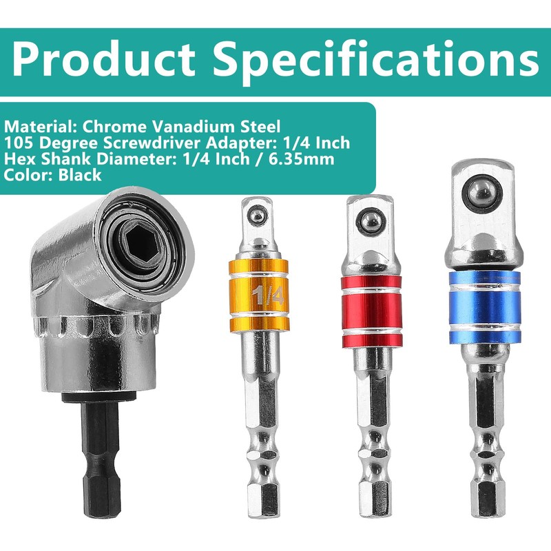 Aracombie Universal Driver Set, 3pcs 1/4 3/8 1/2 Inch Drill