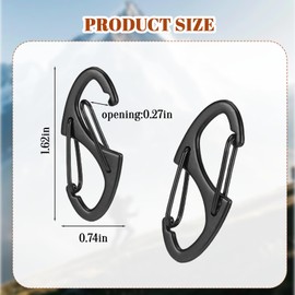 40PCS Zipper Clips Anti Theft,Black Mini S Carabiner Zipper Lock,Zippers Lockswith Double Opening for Secure Protection,Zippers Clip for Backpacks,Purses, Handbags,Tents and Travel Bags