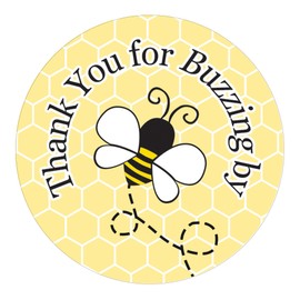 Bumble Bee Thank You Stickers, Party Favor Labels, Envelope Seals, Bag Stickers for Baby Shower, Birthday Party, and Gender Reveal Party - 40 Count (Thank You Sticker)
