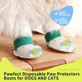 Furrtripsy Disposable Dog Booties for Dog Cats,Dog Booties Waterproof and Breathable with Adjustable Velcro,Unstoppable Paw Protectors for Large,Small and Medium Dogs,Dog Shoes 20 Counts (Medium)