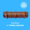 Habitech 1/2" Coupling Drip Irrigation Fittings (12 Pack) - Barbed