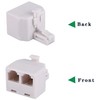 2+1Pack 2pcs Phone Jack Splitter RJ11 6P4C Male to Females