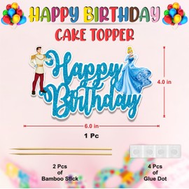 Seyal® Cenicienta Decoración para tarta de feliz cumpleaños