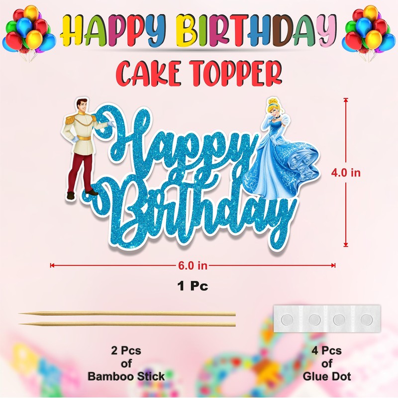 Seyal® Cenicienta Decoración para tarta de feliz cumpleaños