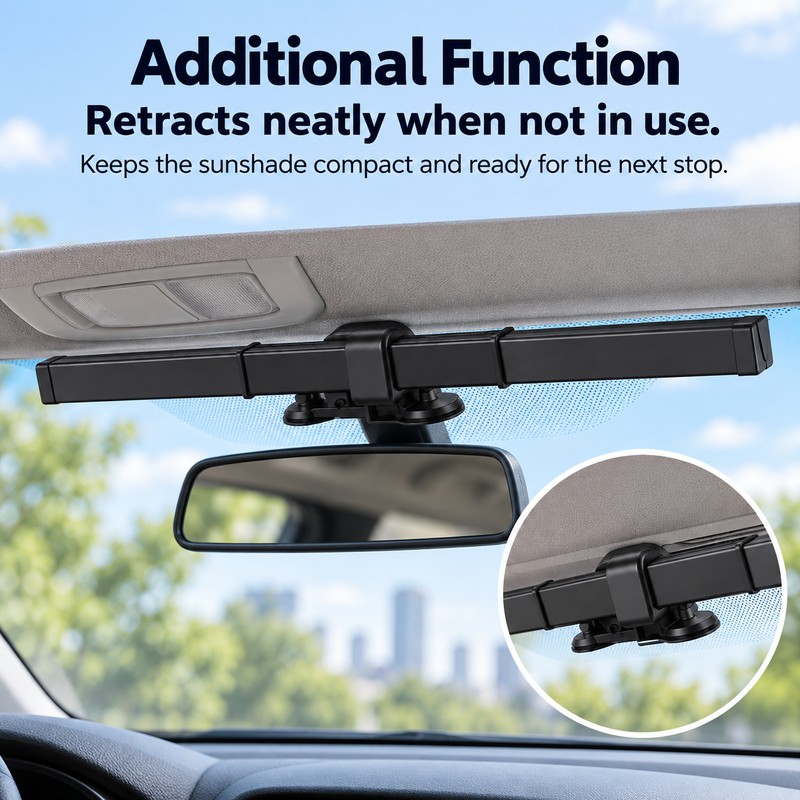 Retractable Car Windshield Sunshade for Parking – Polyester UV Block