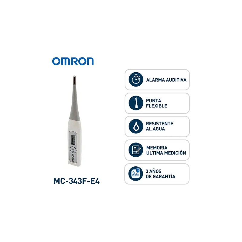 OMRON Termómetro Digital Flex Temp Smart MC-343F-E4 con punta flexible