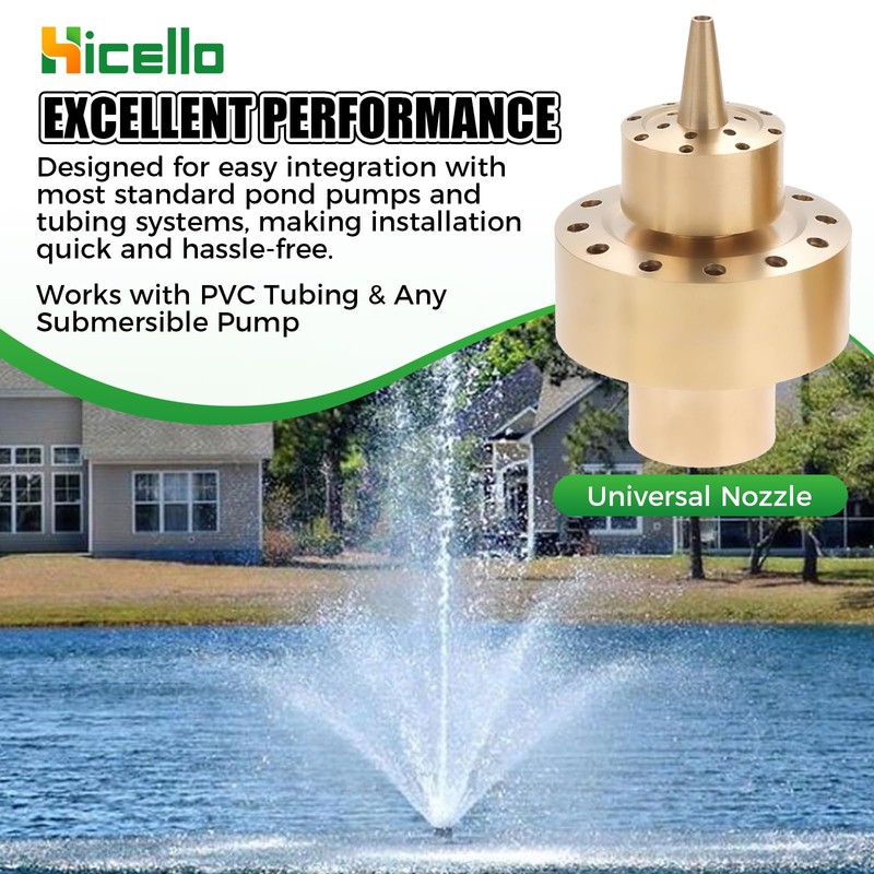 Hicello 1" (G1/DN25) Brass Fountain Nozzle – Spray Height 1.5M,