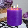 Extra Large 3 Wick Purple Pillar Candle, 6" x 6",