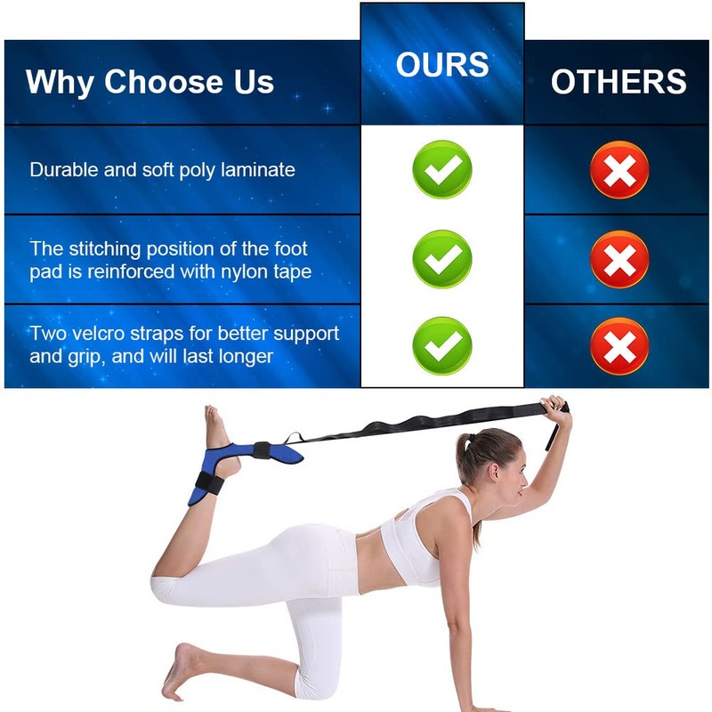 flintronic Yoga Stretching Strap, Stretching Band with 7 Loops, Yoga