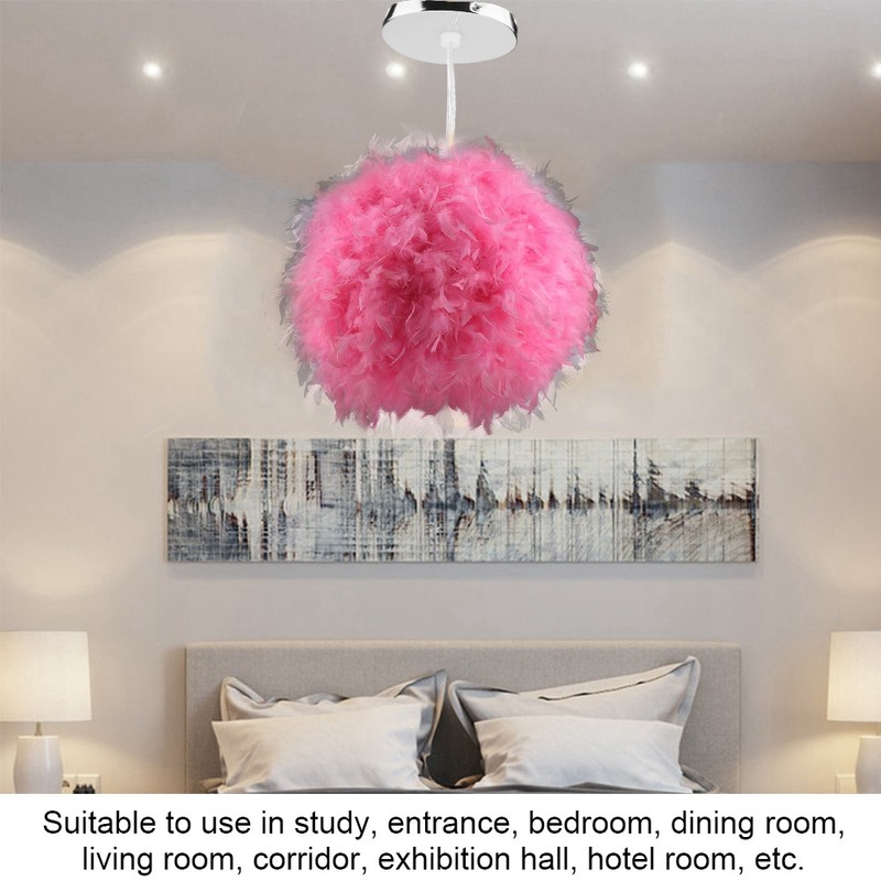 Feather Pendant Droplight Hanging Lamp for Living Room Exhibition Hall