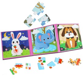 Magnetic Puzzles for Kids, 37PCS Puzzles for Toddlers 3 4 5 6 Year olds, Children's Magnetic Jigsaw Puzzle, Travel Toddler Puzzles for 2 Year Olds Magnetic Puzzles Animals Travel Puzzles for Boy,Girls