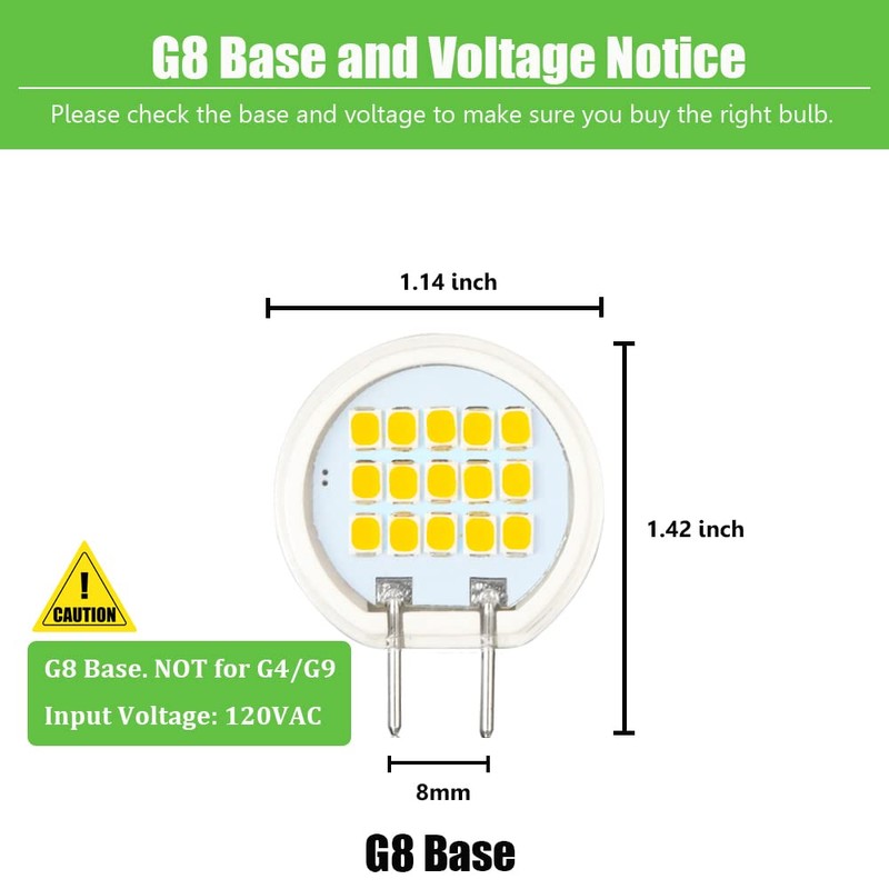 Makergroup 3W G8 LED Bulbs Dimmable 20W 25W 35W G8