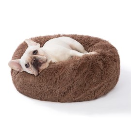 SAVFOX Plush Calming Dog Beds, Donut Dog Bed for Small Dogs, Medium, Large & X-Large, Comfy Cuddler Dog Bed and Cat Bed in Faux Fur, Washable Dog Bed, Multiple Sizes XS-XXL