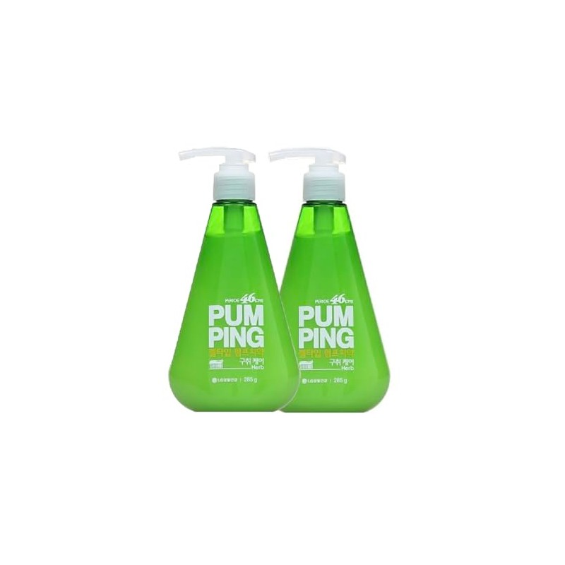 Pumping Toothpaste Herb 10.05oz (285g) x 2 – No-Squeeze Gel
