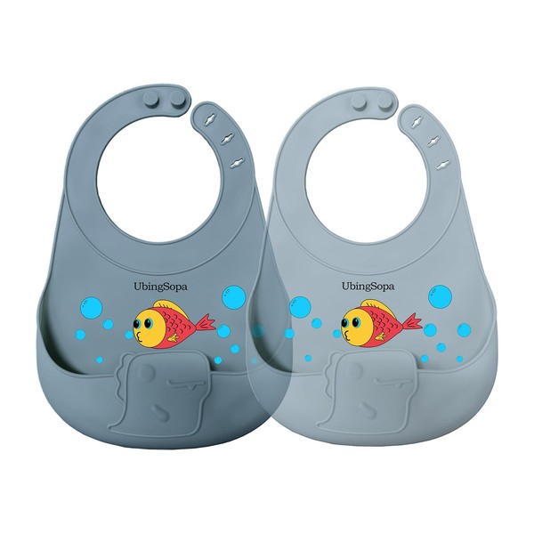 UBINGSOPA Silicone Baby Bibs – Adjustable, Soft, Waterproof & Durable,