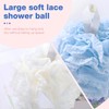 2-Pack Eco-Friendly Loofah–Soft Mesh Shower Sponge with Lace Trim &