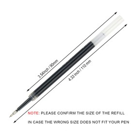 Idcrea 0.5mm Black Gel Pen Refills Fine Tip - Japanese Ink - Large Capacity - Compatible with Pilot G2, TUL, Zebra Sarasa etc. Click Gel Pens (24 Pack)