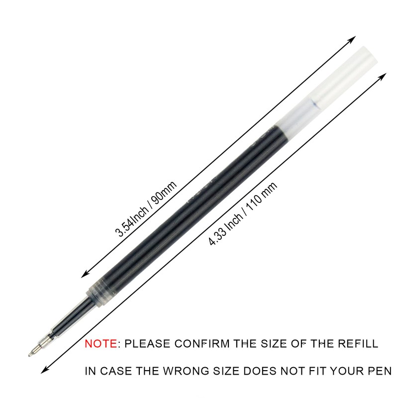 Idcrea 0.5mm Black Gel Pen Refills Fine Tip - Japanese