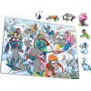 Larsen PG7 Rabbits, Fast Snowmobiles and Flying Snowboarders Frame Puzzle