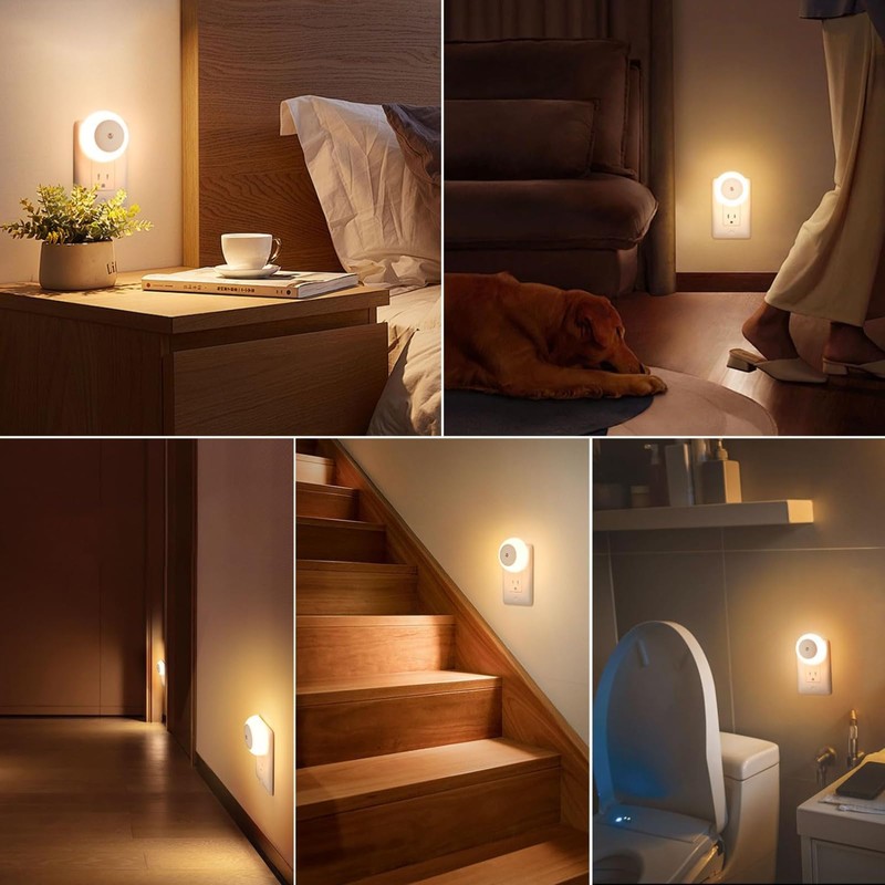 genkigold 2Pcs Plug-in Night Light with Dusk to Dawn Sensor