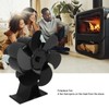 Black 6 Blade Heat Powered Stove Fan Thermodynamically Driven Fireplace