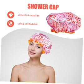 Mikinona Large Silk Waterproof Shower Cap for Women Curly Hair Products Long Hair Reusable Decorative