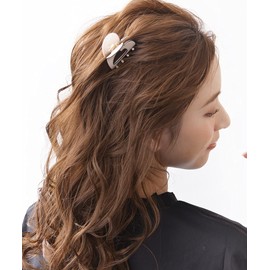 Vingtaine H7469-BE-Beige Heart-Shaped Hair Claw Hair Clip Adult Simple Hair Combos Office